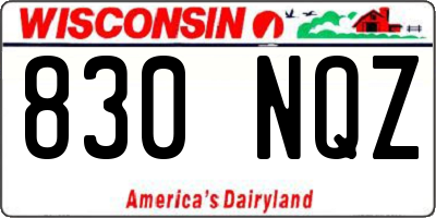 WI license plate 830NQZ