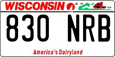 WI license plate 830NRB
