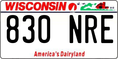 WI license plate 830NRE