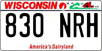 WI license plate 830NRH