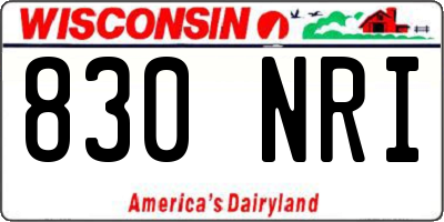 WI license plate 830NRI