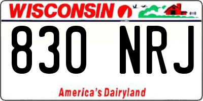 WI license plate 830NRJ