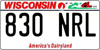 WI license plate 830NRL