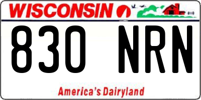WI license plate 830NRN