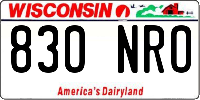 WI license plate 830NRO