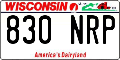 WI license plate 830NRP