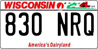 WI license plate 830NRQ
