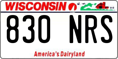 WI license plate 830NRS