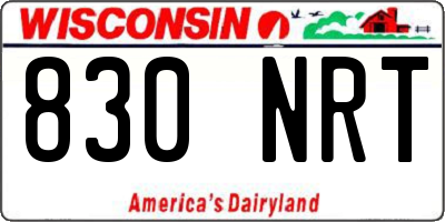 WI license plate 830NRT
