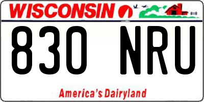 WI license plate 830NRU