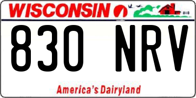 WI license plate 830NRV