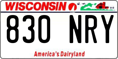 WI license plate 830NRY