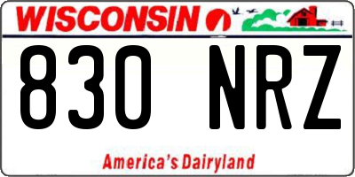 WI license plate 830NRZ