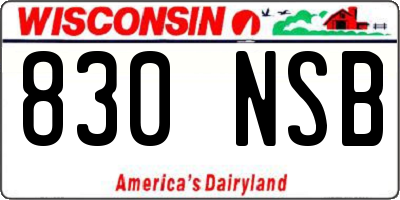 WI license plate 830NSB