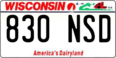 WI license plate 830NSD