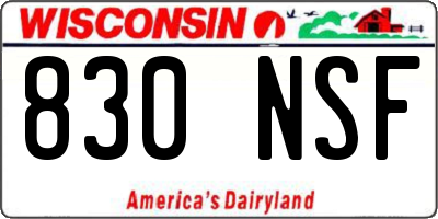WI license plate 830NSF