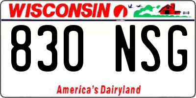 WI license plate 830NSG