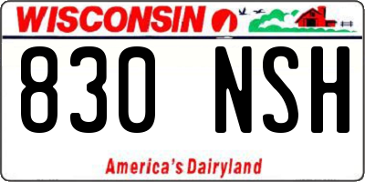 WI license plate 830NSH