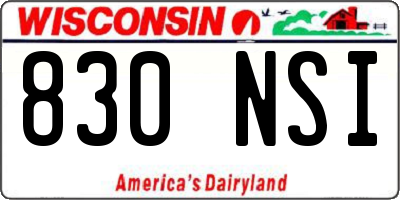 WI license plate 830NSI