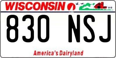WI license plate 830NSJ
