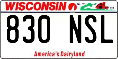 WI license plate 830NSL