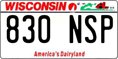 WI license plate 830NSP