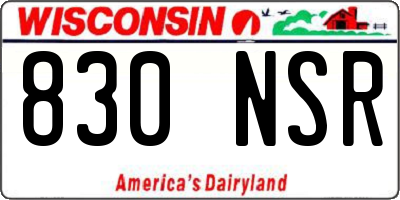WI license plate 830NSR