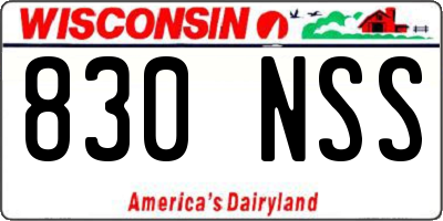 WI license plate 830NSS