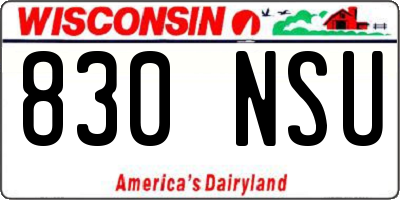 WI license plate 830NSU