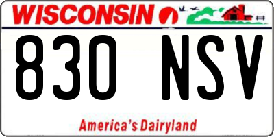 WI license plate 830NSV