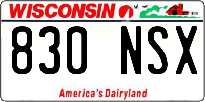 WI license plate 830NSX