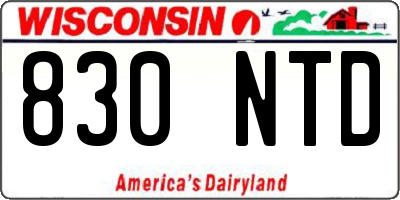 WI license plate 830NTD