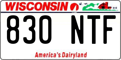 WI license plate 830NTF