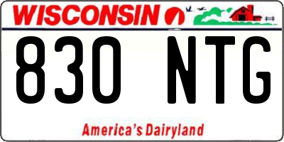 WI license plate 830NTG