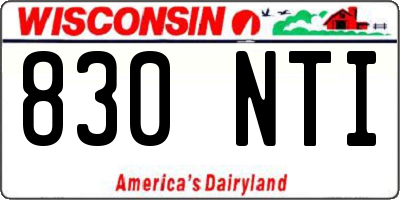 WI license plate 830NTI