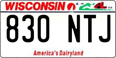 WI license plate 830NTJ