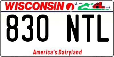 WI license plate 830NTL