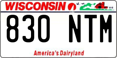 WI license plate 830NTM