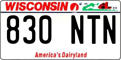 WI license plate 830NTN