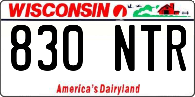 WI license plate 830NTR