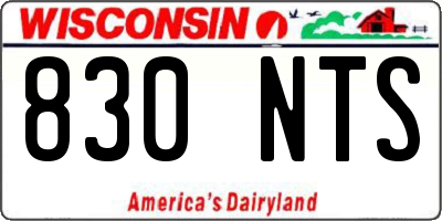 WI license plate 830NTS
