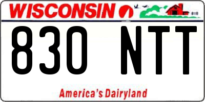 WI license plate 830NTT