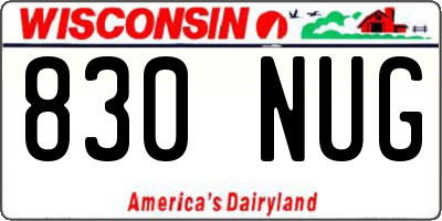 WI license plate 830NUG