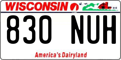 WI license plate 830NUH