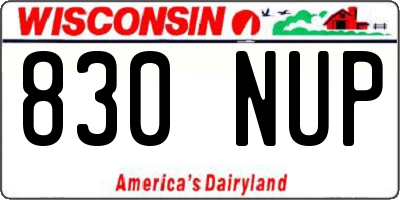 WI license plate 830NUP