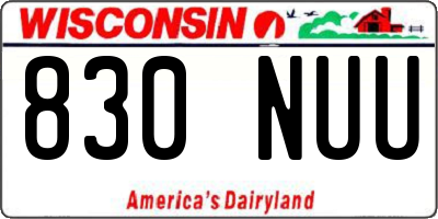 WI license plate 830NUU