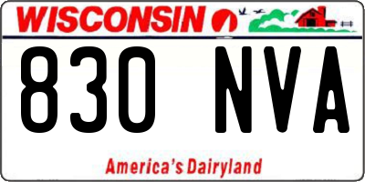 WI license plate 830NVA