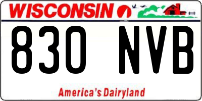 WI license plate 830NVB