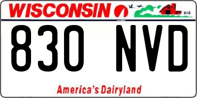 WI license plate 830NVD