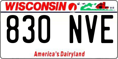 WI license plate 830NVE